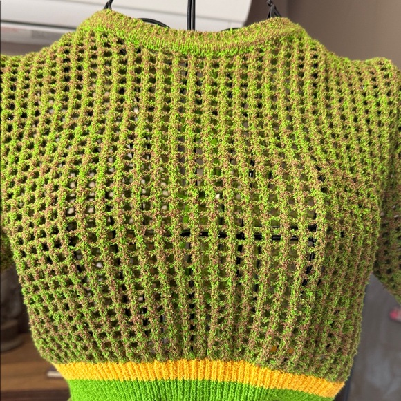 Micas Green Knit Dress with Yellow Accents - Picture 5 of 8